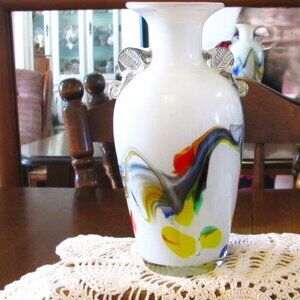 Vintage Art glass "Snowflake" series by Dalian Glass Co. circa 1960s